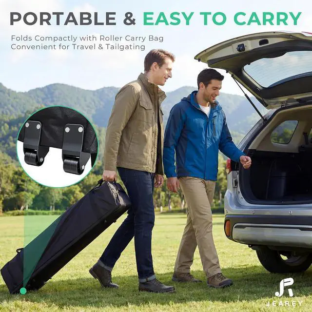 Alt view image 6 of 7 - JEAREY 10x10 Pop Up Canopy Tent, Easy Up Outdoor Market Canopy, Royal-Blue | Center Lock, 1-push setup, silver-coated top, wheeled bag, 4 sandbags, 8 stakes for beach, markets, camping, sports events