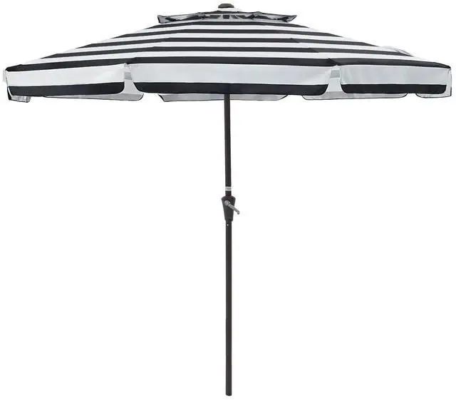 Main image of JEAREY 9' 2-Tiers Patio Umbrellas Outdoor Market Table Umbrella w/Push Button Tilt/Crank, 8 Sturdy Ribs, UV Protection Waterproof Sunproof(Black Stripe)