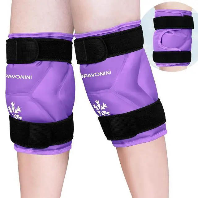 Alt view image 2 of 7 - KingPavonini XXL Knee Ice Pack Wrap Around Entire Knee, 2 Packs, Purple | 60-Min Long-Lasting for Surgery Recovery & Sports Injuries, Leakproof Ice Pack for Knee, 2-Level Coldness Instant Pain Relief