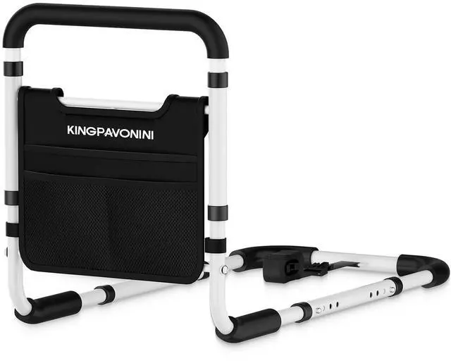 Main image of KingPavonini Bed Rails for Elderly Adults Safety, 380 LBS, Model BM03-1 | ASTM Approved, 2026 Upgraded Adjustable Bed Cane, Non-Slip Ergonomic Handle & Storage Bag, Tool-Free Bed Railings for Seniors