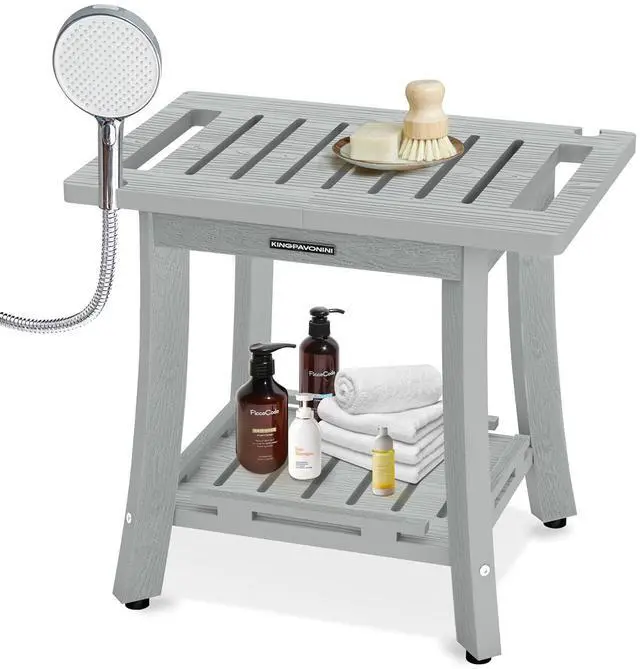 Alt view image 2 of 7 - KingPavonini HDPS Shower Benches for Inside Shower to Sit on, Swivel Shower Chair with Arms and Back, 550 lbs Heavy-Duty Shower Chair for Inside Shower Stall and Tub