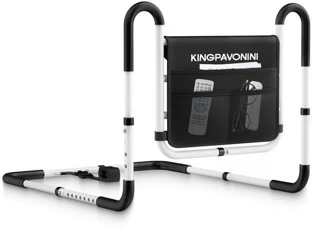 Main image of KingPavonini Bed Rails for Elderly Adults Safety, 400LB Support, Model BL07 | ASTM-Approved, Bed Rails for Seniors & Post Surgery, Ergonomic Dual U-Handles & 4-Bar Reinforced Anti-Tip, Tool-Free
