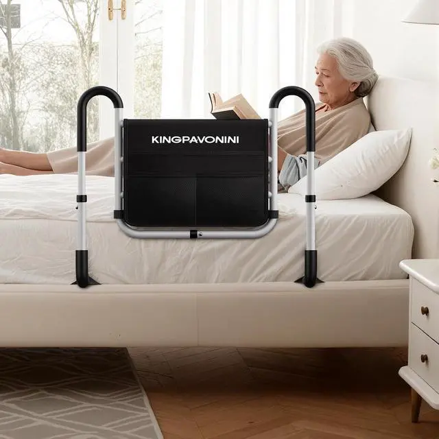 Alt view image 7 of 7 - KingPavonini Bed Rails for Elderly Adults Safety, 400LB Support, Model BL07 | ASTM-Approved, Bed Rails for Seniors & Post Surgery, Ergonomic Dual U-Handles & 4-Bar Reinforced Anti-Tip, Tool-Free