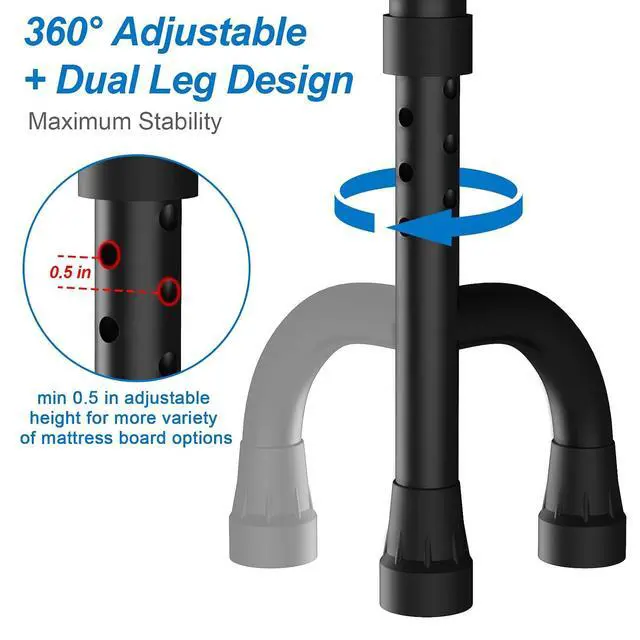 Alt view image 5 of 7 - KingPavonini Bed Rails for Elderly Adults Safety ASTM Compliant, 2026 Upgraded Railings for Seniors with 9-Level Adjustable Handles, Stable Bed Cane Hold up to 400 lbs, Storage Bag & Tool-Free