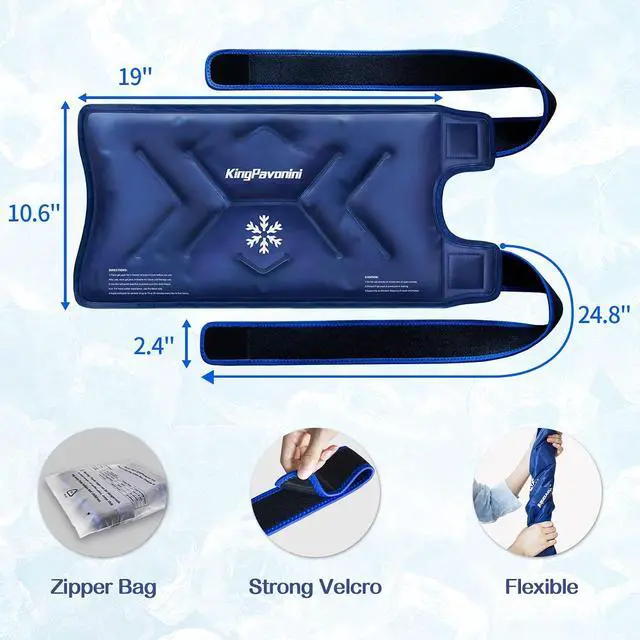 Alt view image 6 of 7 - 2 Pack XXL Knee Ice Pack Wrap and Adjustable Walking Cane for Men & Women