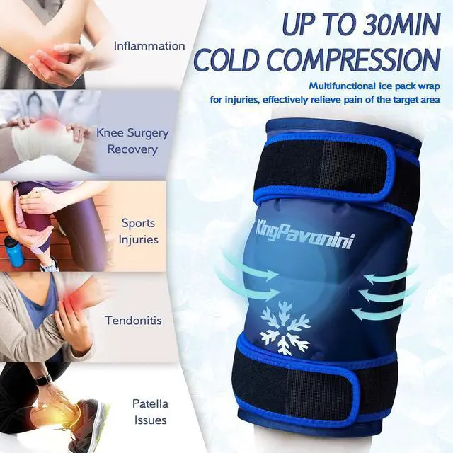 Alt view image 4 of 7 - Adjustable Walking Cane for Men & Women and XXL Knee Ice Pack Wrap