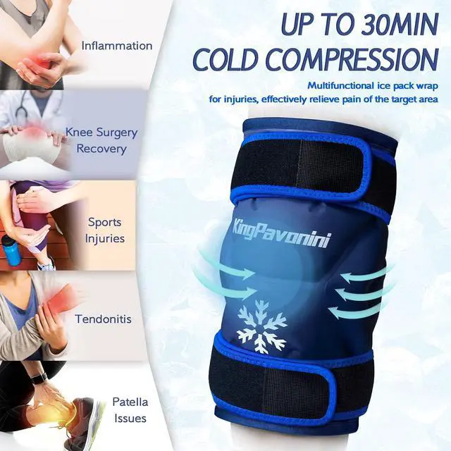 Alt view image 7 of 7 - 2 Pack XXL Knee Ice Pack Wrap and Adjustable Walking Cane for Men & Women
