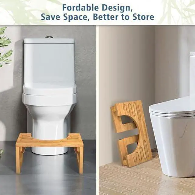 Alt view image 5 of 7 - Bamboo Toilet Stool Squat 7in & 9in Adjustable Heights, Walkers for Seniors with Seat, 6-Level Seat & Handle Adjustable