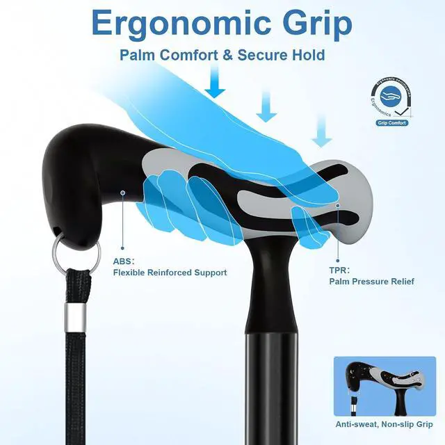 Alt view image 5 of 7 - KingPavonini Walking Cane for Men Free Standing Cane