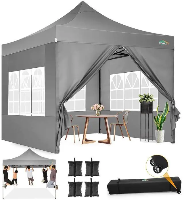 Main image of 10x10 Heavy Duty Pop Up Canopy Tent with Sidewalls, Easy Up Canopy