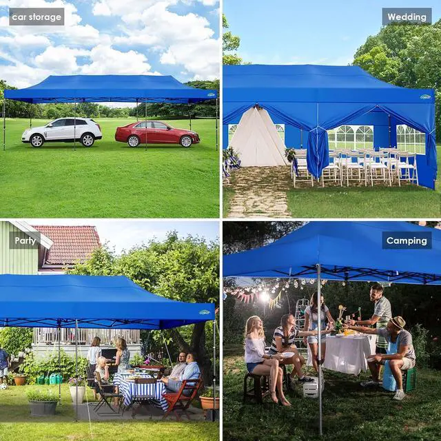 Alt view image 7 of 7 - 10x30 Heavy Duty Pop Up Canopy Tent with Sidewalls, Easy Up Canopy