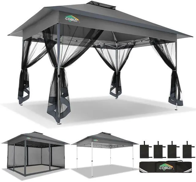 Main image of 10x15 FT Pop up Gazebo on Clearance - Outdoor pop up Heavy Duty Canopy Tent,carpas para Patio,Screen Tents with Portable Carry Bag, Patio Gazebos for Camping, Garden, Deck, Backyard, Darkgray