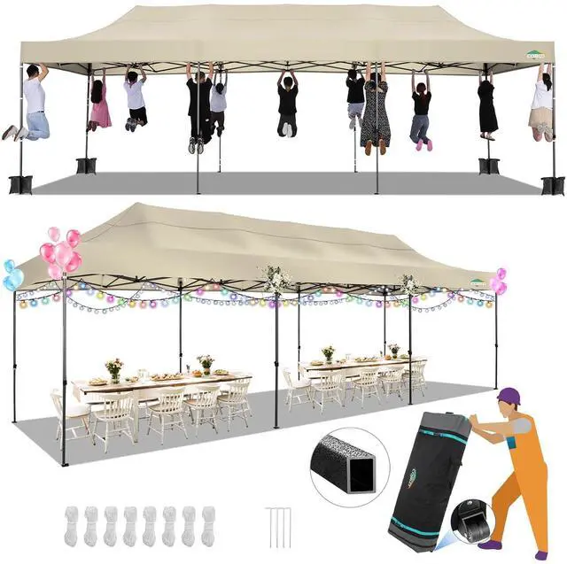 Main image of 10x30 Heavy Duty Pop up Canopy Tent with Sidewalls Commercial Tent