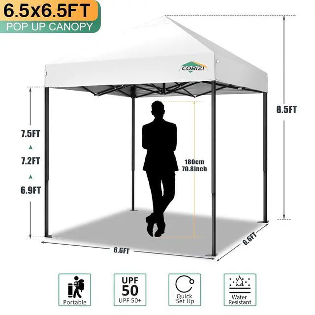 Alt view image 2 of 6 - 6.6x6.6 Heavy Duty Pop up Canopy Tent Commercial Canopy