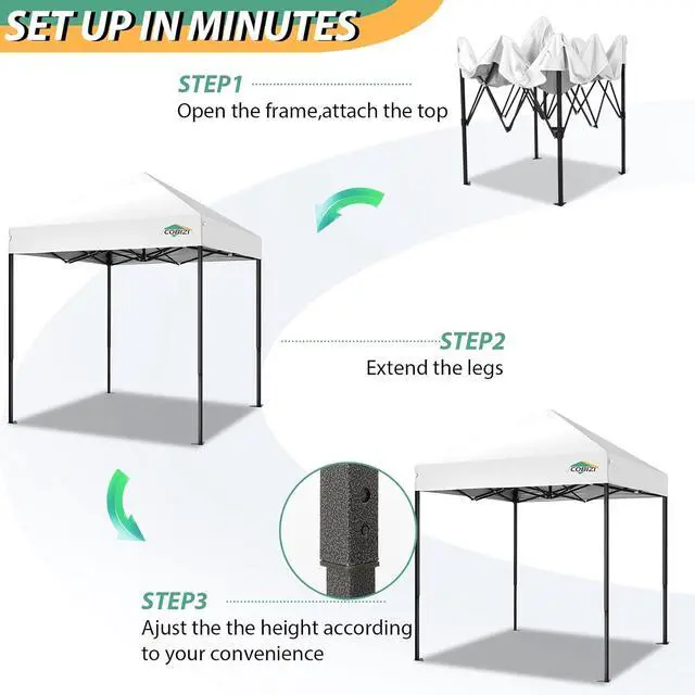 Alt view image 5 of 6 - 6.6x6.6 Heavy Duty Pop up Canopy Tent Commercial Canopy