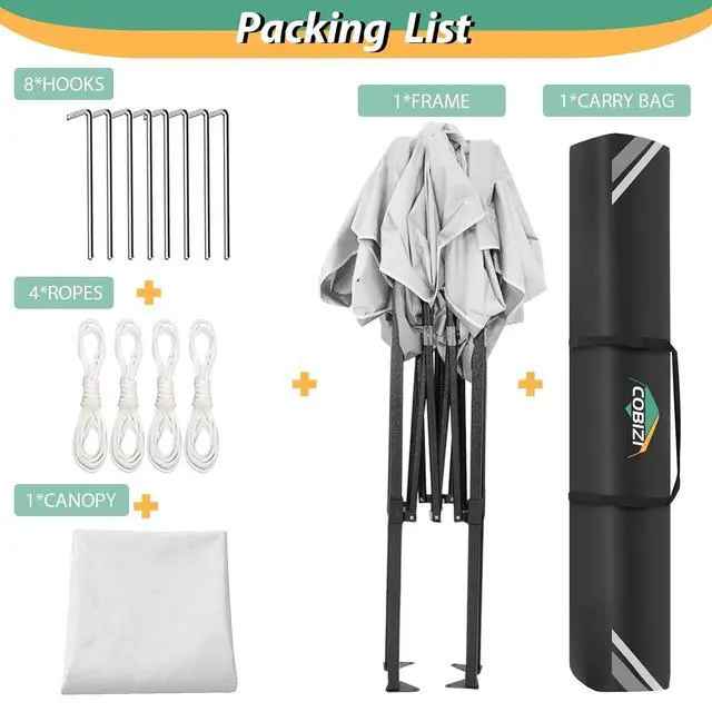 Alt view image 6 of 6 - 6.6x6.6 Heavy Duty Pop up Canopy Tent Commercial Canopy