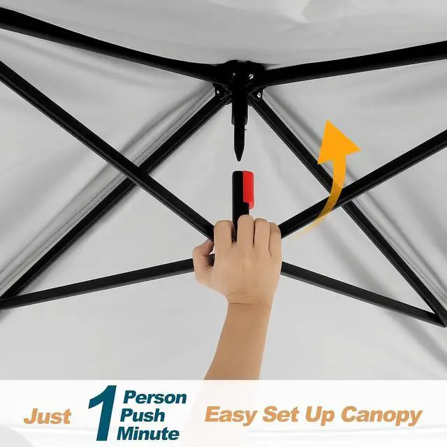 Alt view image 2 of 7 - 11x11 Pop Up Gazebo Canopy Tent Easy Up Outdoor Gazebo Waterproof Upgrade Portable Gazebo with Mosquito Nettings, Double Vented Roof and Carry Bag for Patio Garden Lawn(Gray)
