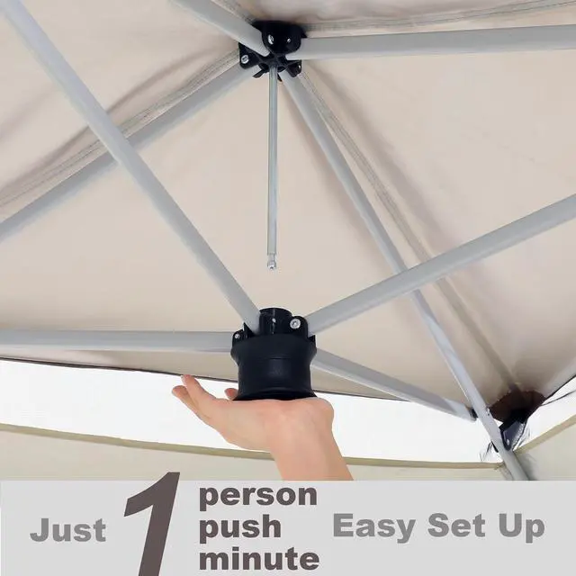 Alt view image 5 of 7 - 12x12 Pop Up Gazebo On Clearance - Upgrade Easy Up Metal Outdoor Canopy Waterproof - Portable Gazebo with Mosquito Nettings, 4 Ropes 8 Stakes and Carry Bag for Patio Garden(Light Gray)