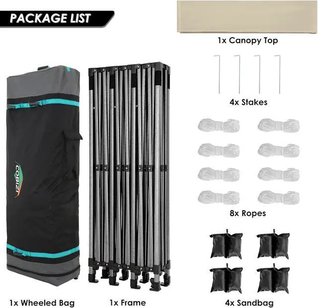 Alt view image 7 of 7 - 10x30 Heavy Duty Pop up Canopy Tent with Sidewalls Commercial Tent