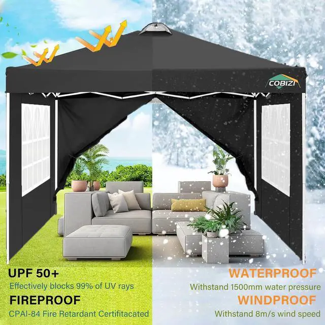 Alt view image 6 of 7 - 10x10 Pop Up Canopy Tent with 4 Removable Sidewalls for Party