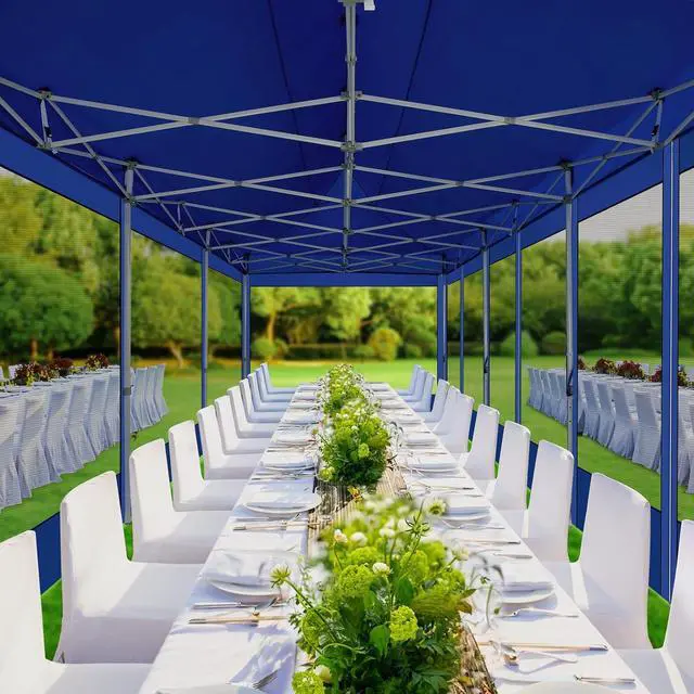 Alt view image 2 of 6 - 10x30 Heavy Duty Pop Up Canopy Tent with Mosquito Netting Sidewalls