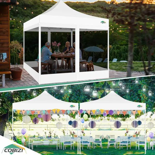 Alt view image 3 of 7 - 10x10 Heavy Duty Pop Up Canopy Tent with 4 Mosquito Netting Walls