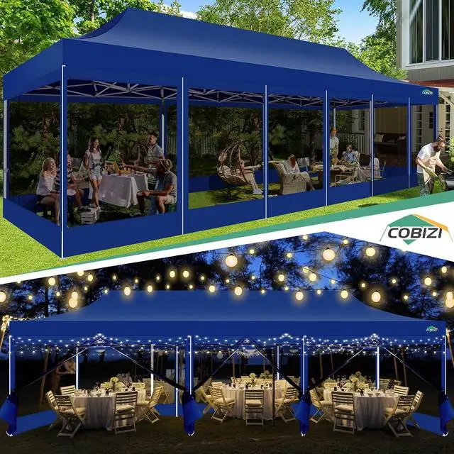 Alt view image 7 of 7 - 10x30 Heavy Duty Pop Up Canopy Tent with 8 Mosquito Netting Walls