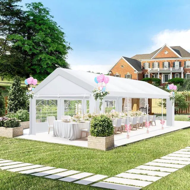 Main image of 13x26FT Party Tent Heavy Duty, Large Outdoor Event Tents for Parties with 8 Sidewalls & Built-in Sandbags,Waterproof Wedding Canopy Gazebo Commercial Tent for Carport,Camping,Patio,Windproof