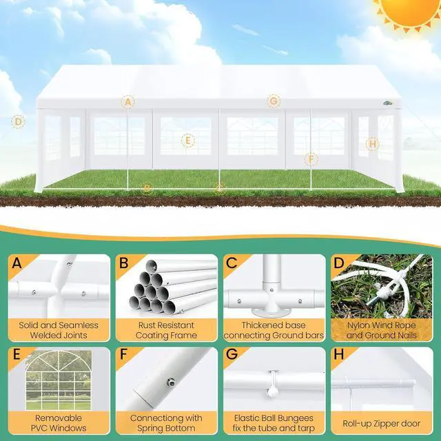 Alt view image 4 of 7 - 20x30 FT Party Tent Heavy Duty Large Outdoor Event Tents for Parties