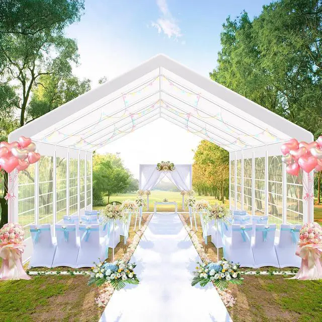 Alt view image 2 of 7 - 20x40 Party Tent Heavy Duty, Large Outdoor Event Shelter Tents for Parties with 12 Sidewalls & Built-in Sandbags,Waterproof Wedding Canopy Gazebo Commercial Tent for Carport,Camping,Patio,White