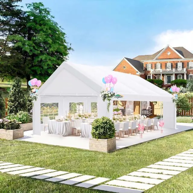 Main image of 16x20FT Party Tent Heavy Duty, Large Outdoor Event Tents for Parties with 6 Sidewalls & Built-in Sandbags,Waterproof Wedding Canopy Gazebo Temporary Shelter,Carport,Patio,Windproof White