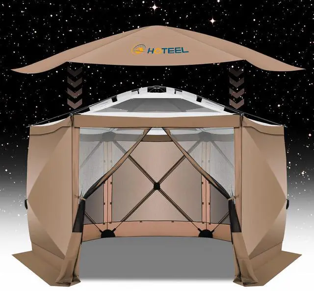 Main image of 12x12 Pop Up Gazebo on Clearance, Stargazing with Sidewalls, Khaki