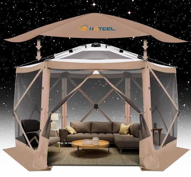 Main image of 12x12 Pop Up Gazebo on Clearance, Stargazing & Screen Tent, Khaki