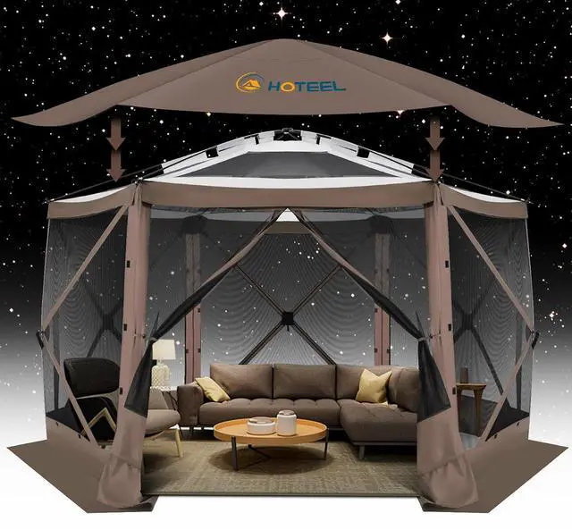 Main image of 12x12 Pop Up Gazebo on Clearance, Stargazing & Screen Tent, Brown