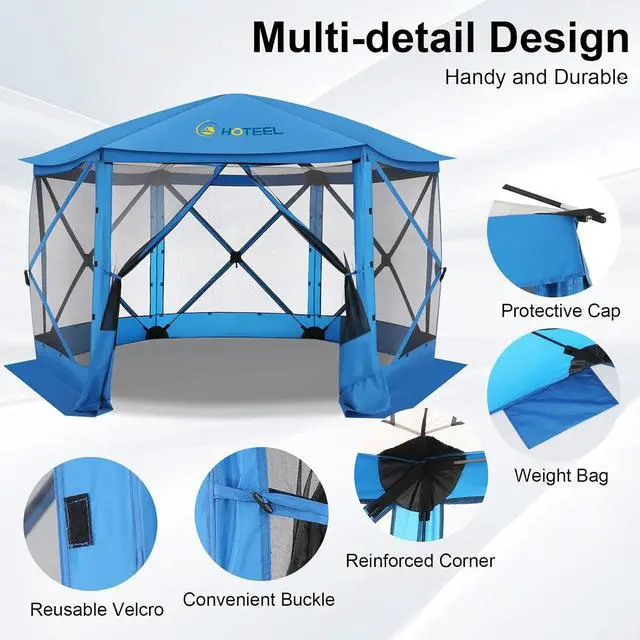 Alt view image 5 of 7 - 12x12 Pop Up Gazebo on Clearance, Stargazing & Screen Tent, Blue