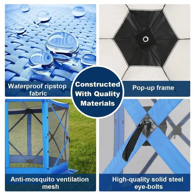 Alt view image 6 of 7 - 12x12 Pop Up Gazebo on Clearance, Stargazing & Screen Tent, Blue