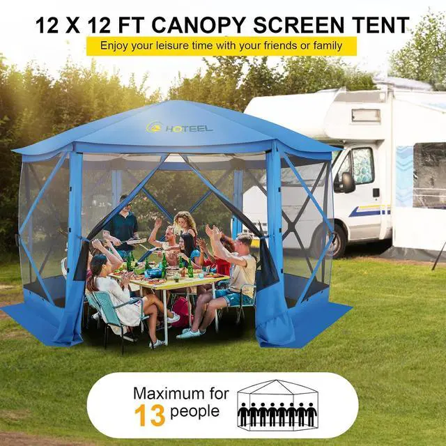 Alt view image 7 of 7 - 12x12 Pop Up Gazebo on Clearance, Stargazing & Screen Tent, Blue