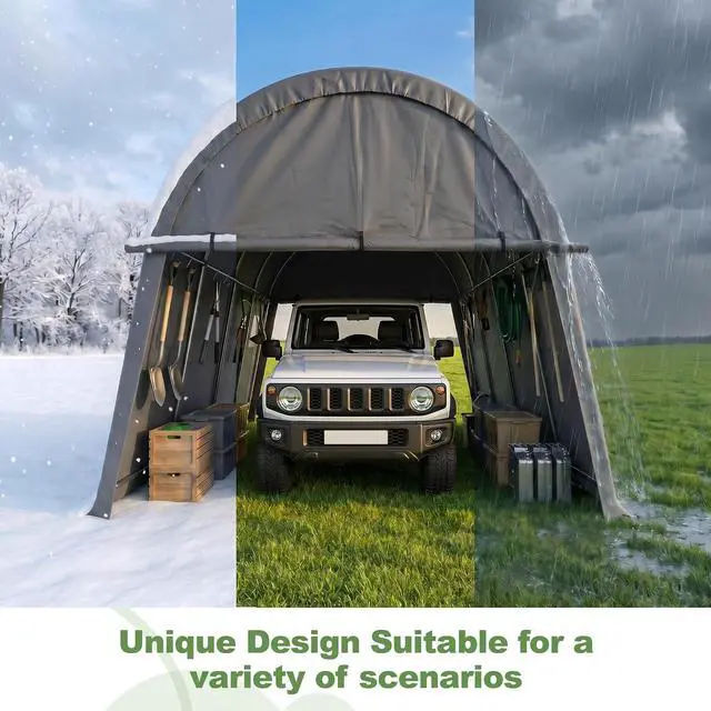 Alt view image 3 of 7 - Carport Canopy 10x15 Heavy Duty Portable Garage