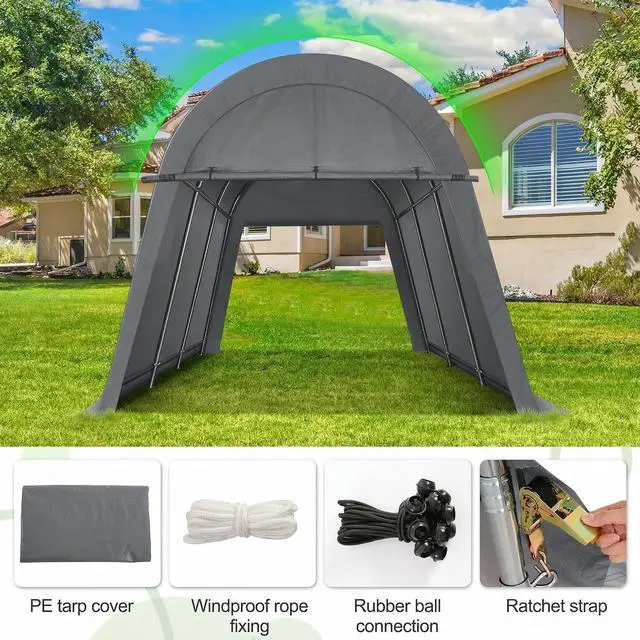 Alt view image 6 of 7 - Carport Canopy 10x20 Heavy Duty Portable Garage