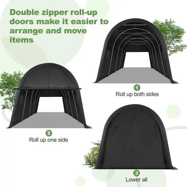 Alt view image 7 of 7 - Carport Canopy 12x20 Heavy Duty Portable Garage