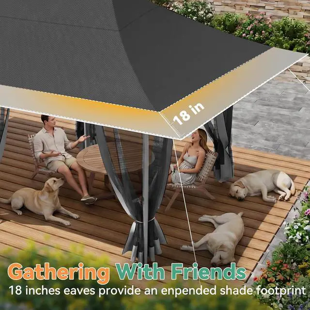 Alt view image 3 of 7 - 12x20 Pop up Canopy Tent Gazebo, Party Tents for Parties