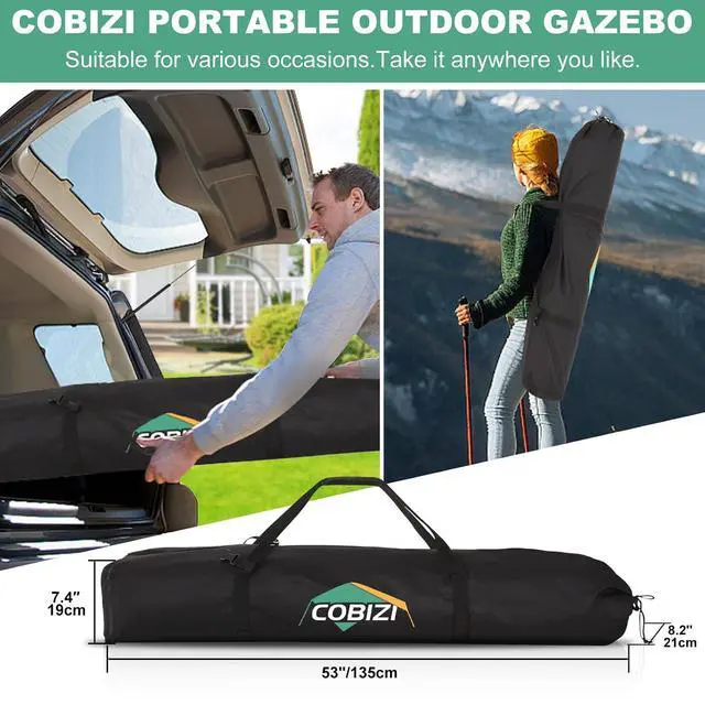 Alt view image 6 of 7 - 6x6 FT Pop up Gazebo, Popup Canopy Tent, Screened in Gazebos with sidewalls, Waterproof Portable Outdoor Small Screen Tents Sun Shelter,carpas para Patio for Camping, Garden and Backyard,Khaki