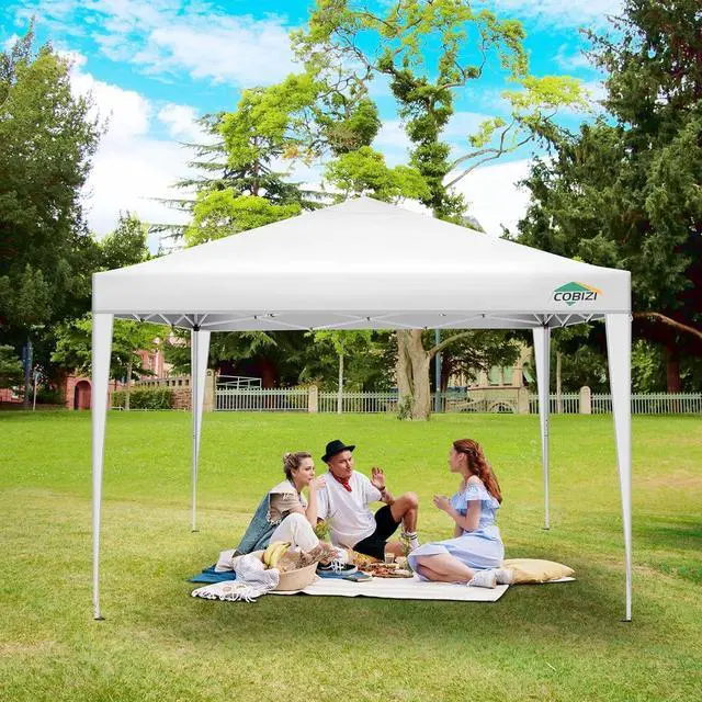 Alt view image 2 of 7 - 10x10 Pop Up Canopy with 4 Sidewalls, One Push Easy Setup, White