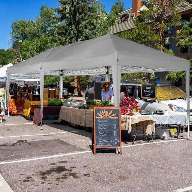 Alt view image 2 of 7 - 10x20 Pop Up Canopy with 6 Sidewalls, One Push Easy Setup, Gray
