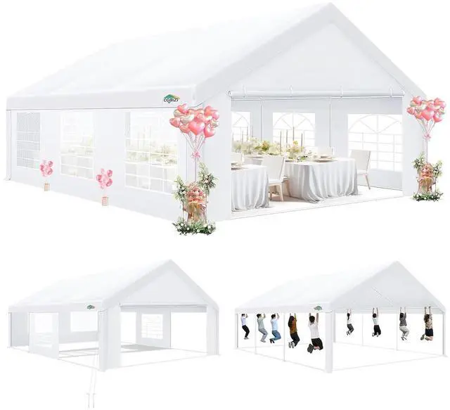 Main image of 20x20 Party Tent Heavy Duty, Large Outdoor Wedding Tents for Parties with 6 Sidewalls & Built-in Sandbags,Waterproof Event Canopy Gazebo Commercial Tent for Camping,Carport,Patio,Windproof