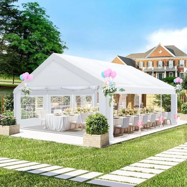 Main image of 20x20 Party Tent Heavy Duty, Large Outdoor Wedding Tents for Parties with 6 Sidewalls & Built-in Sandbags,Waterproof Event Canopy Gazebo Temporary Shelter Carport,Camping,Patio,Windproof