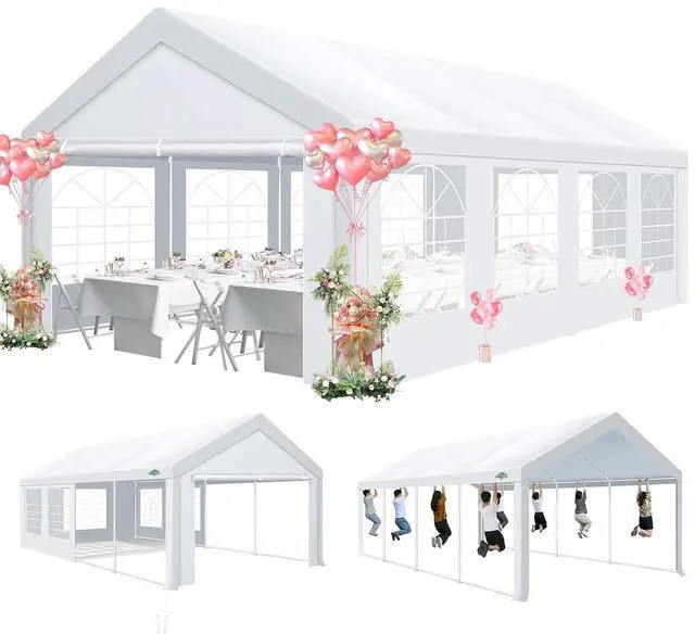 Main image of 13x26 Party Tent Heavy Duty, Large Outdoor Wedding Tents for Parties with 8 Sidewalls & Built-in Sandbags,Waterproof Event Canopy Gazebo Commercial Tent for Carport,Camping,Patio,Windproof