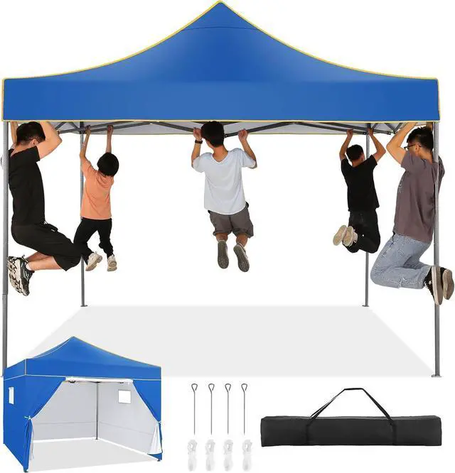 Main image of 10x10 Heavy Duty Pop Up Canopy Tent for Event Commercial Instant Canopy with 4 Sidewalls, Outdoor Canopy UV 50+&Waterproof Portable Tent for Parties, Backyard, Blue