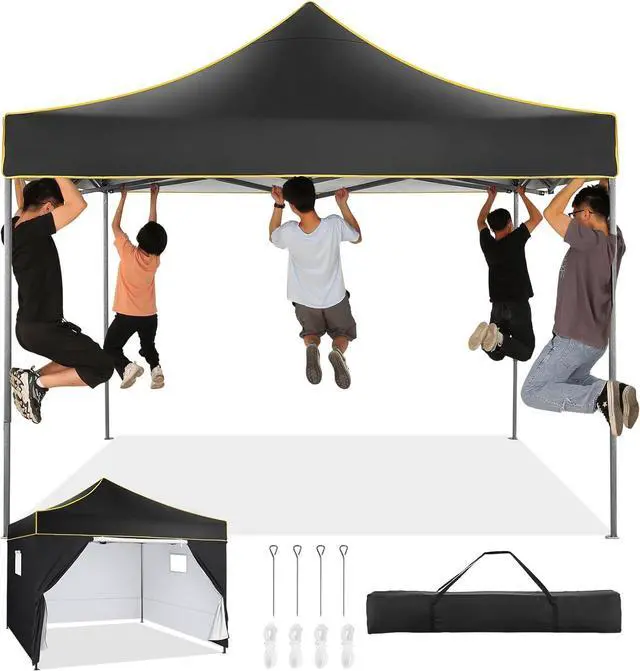 Main image of 10x10 Heavy Duty Pop Up Canopy Tent for Event Commercial Instant Canopy with 4 Sidewalls, Outdoor Canopy UV 50+&Waterproof Portable Tent for Parties, Backyard, Black