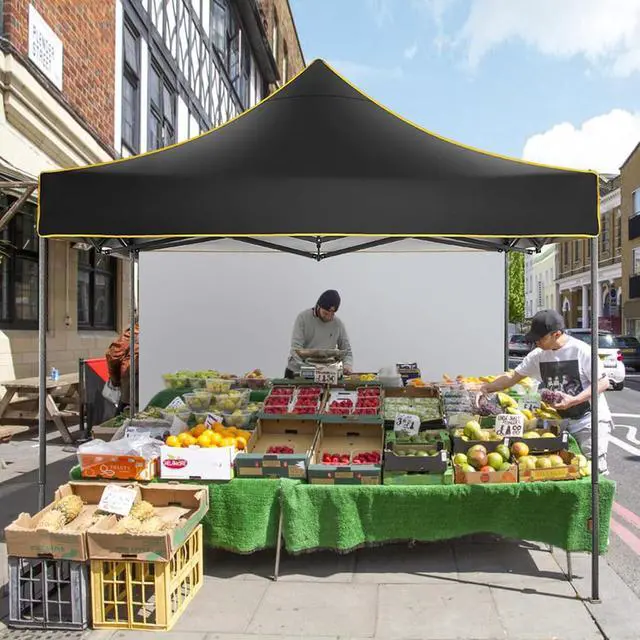 Alt view image 5 of 7 - 10x10 Heavy Duty Pop Up Canopy Tent for Event Commercial Instant Canopy with 4 Sidewalls, Outdoor Canopy UV 50+&Waterproof Portable Tent for Parties, Backyard, Black